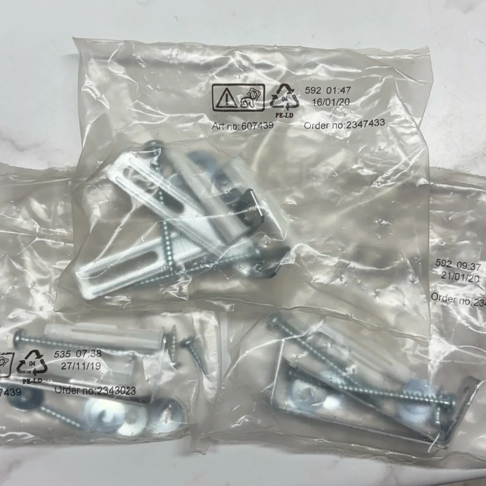 IKEA 329300 Wall Anchor Kit Anti Tip Safety Brackets, 3 Sealed HEMNES